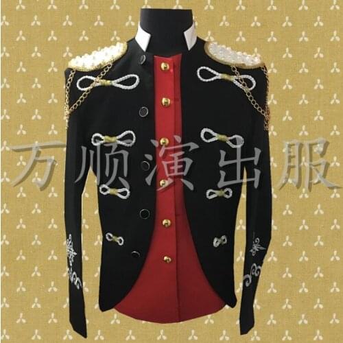 Black clothes men suits designs masculino homme terno stage costumes for singers jacket men blazer dance star style rock punk