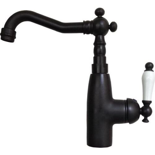 Black Oil Rubbed Brass Bathroom Basin Faucet Hot Cold Mixer Tap Single Handle Basin Tap Mixer Tap zsf105