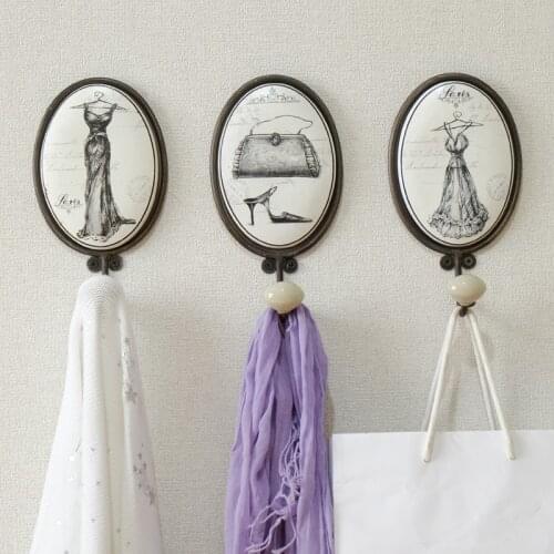 American Retro Hand-Painted Clothing Decorative Hook Fashion Hook Creative Clothing Store Fitting Room Coat and Hat Hanger