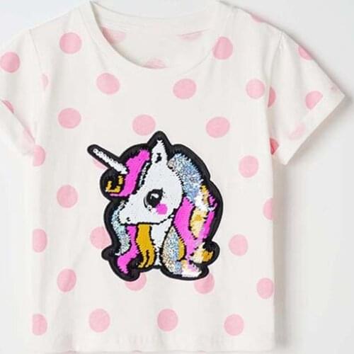 Bambino New Year 2021Tshirt for Girls Unicorn Summer Children Tops 2-7Years Little Kids Clothing Baby Costume Pure Cotton Shirt