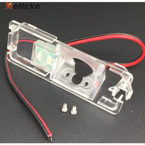 EEMRKE for VW Golf MK4 MK5 Mk6 Golf 5 Golf 4 Golf 6 Car Rear View Camera Bracket License Plate Lights Housing Mount with LED