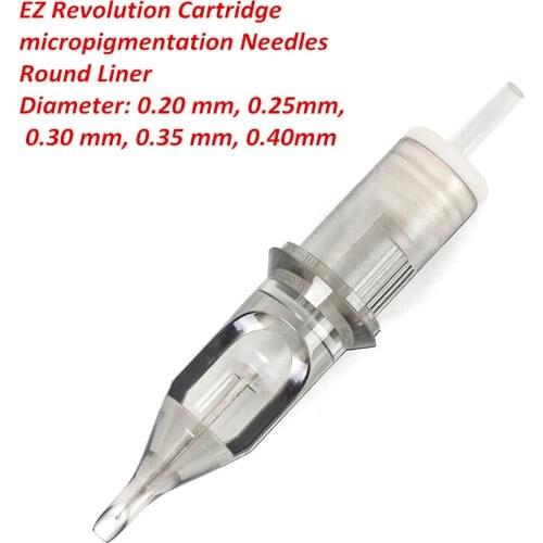 EZ Revolution Cartridges Round Liner Micropingmentation Cartridge Tattoo Needle for Permanent Makeup Eyebrows Eyeliner Lips