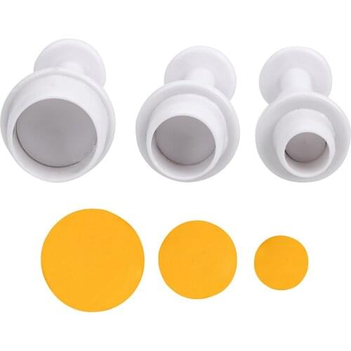 HILIFE DIY Chocolate Cookie Mould 3pcs/set Sugarcraft Cutter Cake Decorating Tools Round Shape Plunger Fondant Mold