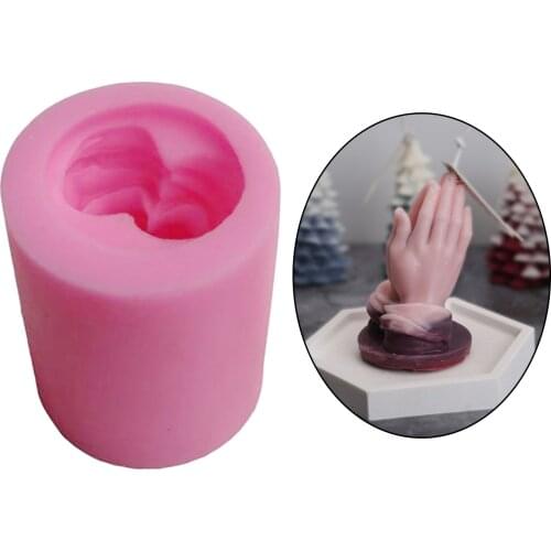 Epoxy Resin Silicone Mold Praying Hands Mould Aromatherapy Candle Crafts Making Form Decoration Statue Figurine Decor Ornaments