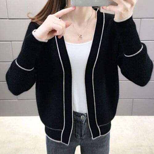 Cardigan Sweater Women 2021New Spring Autumn Korean Fashion Loose Solid Color All-Match Casual Knitting Sweater Coat Female A458