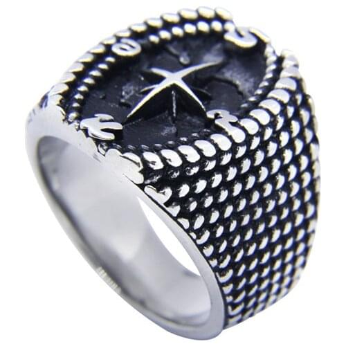 2016 Fashion New Band Dots Anchor Ring 316L Stainless Steel Top Quality Fashion New Design Biker Cross Navy Ship Ring