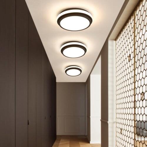 Round/Square Ceiling Lights Modern Black/White LED Ceiling Lamp Living Room Bedroom Kitchen Aisle luminaires Lighting Fixtures