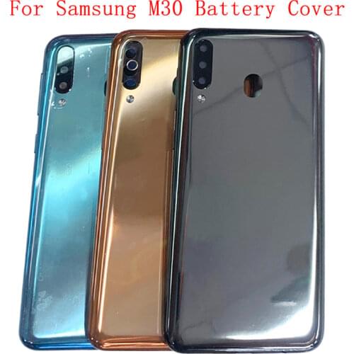 Battery Cover Rear Back Door Panel Housing For Samsung M30 M305 Battery Door with Camera Lens Replacement Part