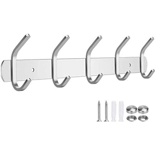 High Quality Stainless Steel Thickened Long Row of Coat Hooks Home Improvement Bathroom Wall Living Room Bedroom Storage Hook
