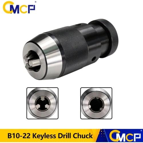 CMCP Keyless Drill Chuck B10(0.5-6mm) B12(1-10mm) B16(1-13mm) B18(1-16mm) B22(5-20mm) Drill Chuck Self Tighten Automatic Locking