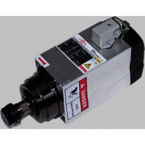 Square 1.5kw Quanlity Air cooled spindle motor, 220V ER11 runout-off 0.01mm, 4 Ceramic bearing,Engraving milling spindle