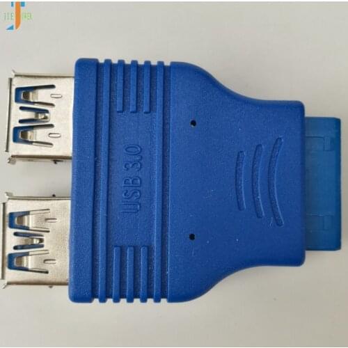 Motherboard 2 Ports USB 3.0 A Female To 20 Pin Header Female Connector Adapter Data Transfer Rate of 4.8 Gbps 1000pcs/lot