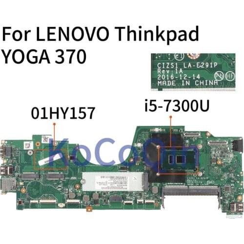 For LENOVO Thinkpad YOGA 370 I5-7200U I5-7300U Notebook Mainboard 01HY157 LA-E291P SR340 Laptop Motherboard