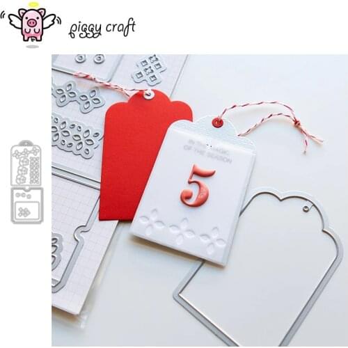 Piggy Craft metal cutting dies cut die mold Pocket tag label Scrapbook paper craft knife mould blade punch stencils dies