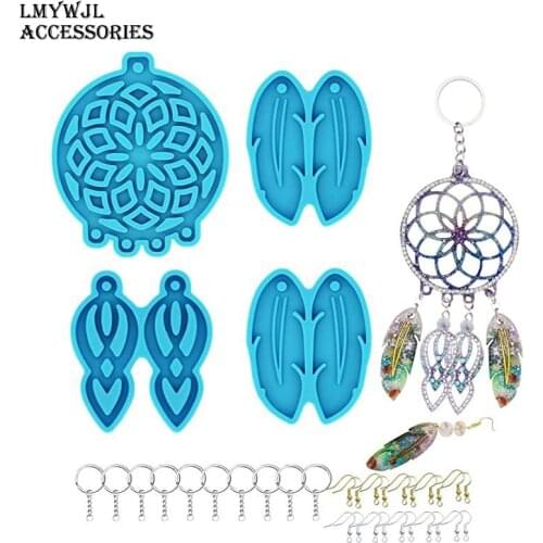 DIY Dream Catcher Earring Set Resin Molds, Feather Earrings, Wind Chime Pendant, Epoxy Molds Silicon Molds for Resin Art