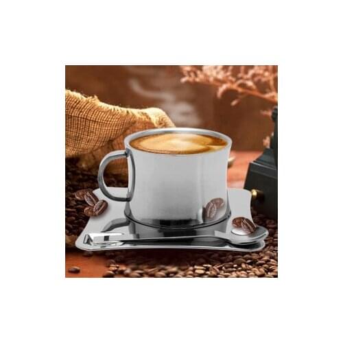 Stainless steel milk tea coffee cup belt jottings spoon fashion drink coffee mugs set birthday gift