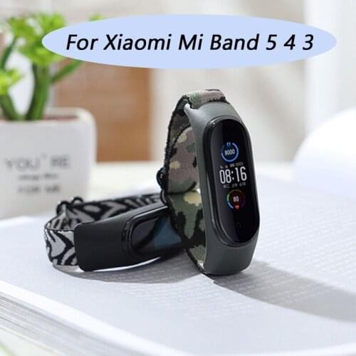 2021 NEW Latest style Nylon silicone Loop Straps For Xiaomi MI Band 5 Fabric Elastic belt bracelet Wrist Strap For Mi band 4 3
