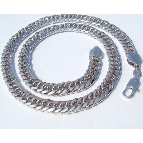 NEW Handsome 14 k White Gold Finish Heavy 10mm Miami Cuban Link Chain Necklace