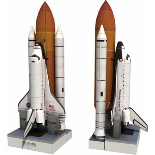 Space Shuttle Atlantis Puzzle Handmade Paper Model Rocket 1:150 Scale High 34cm DIY Paper Art