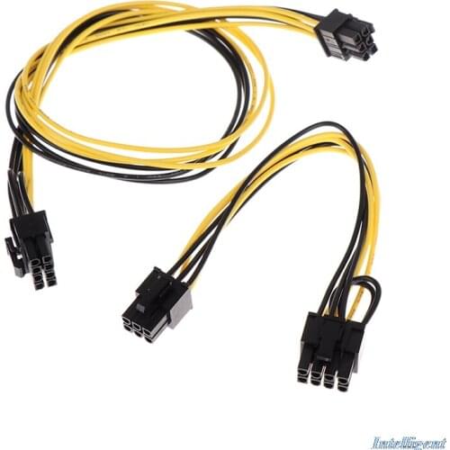 PCI express 6pin to 6+2Pin Power supply Cable GPU 6 pin 8pin power cord