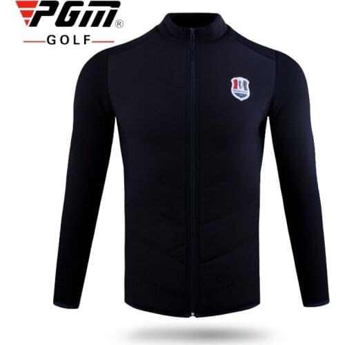 PGM Men Golf Jacket Thicken Down Jacket Man Long Sleeve Keep Warm Coat Training Golf Jersey Sportswear D0832