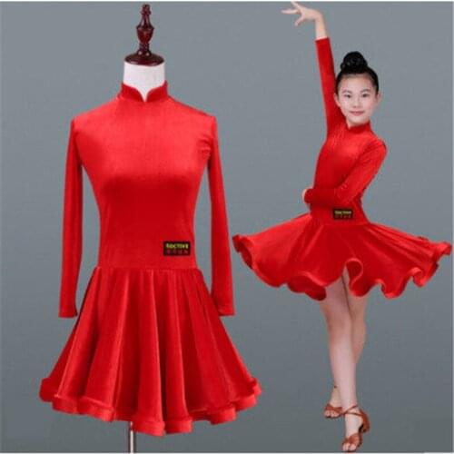 Girls black red light purple Latin Dress Ballroom Dance Dresses Kids Samba Dress Girls Salsa Costumes Dancing Skirt For Stage