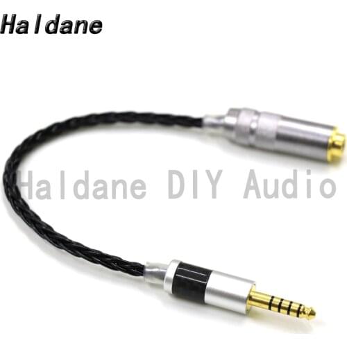Haldane HIFI 7N Silver Plated 4.4mm Balanced Male to Female Audio Adapter Cable 4.4 Connector Upgrade Lline Cable（Black）DIY