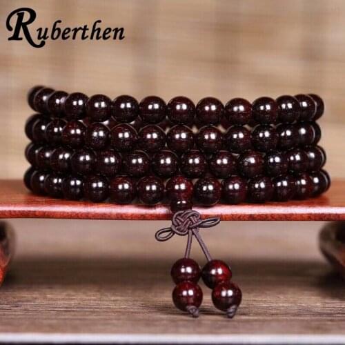 Ruberthen On Sale AB+ Natural Rosewood Bead Bracelet Vintage Design Women or Men Bracelet Yoga Balance Jewelry