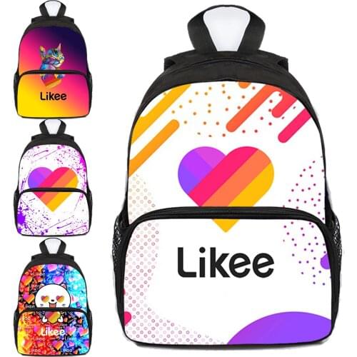 Russia Type Like App Backpack "LIKEE 1 (Like Video)" Bag Kids 3D Printed Zipper Kindergarten School Bags13 Inch Bookbag Fashion
