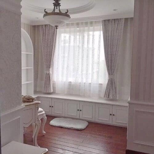 Nordic Modern Minimalist Style Striped Curtain Chenille Jacquard Curtains Living Room Upscale Bedroom Curtains