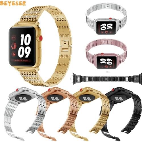 Fashion Rhinestone Strap For Apple Watch 38mm 40mm 42mm 44mm Replacement Metal Smartwatch Wristband Luxury Watchband Bracelet