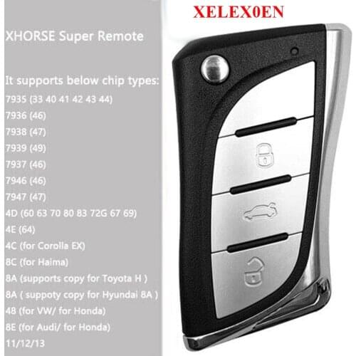 Xhorse XELEX0EN VVDI Super Remote with XT27 XT27A66 Chip Work for VVDI2 /VVDI MINI Key Tool / VVDI Key Tool Max Programmer