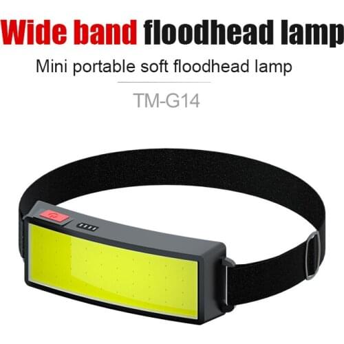 USB Charging Light Headlamp LED Flood Light COB LED Headlight Portable Mini USB Rechargeable Headlight With Built-in Battery