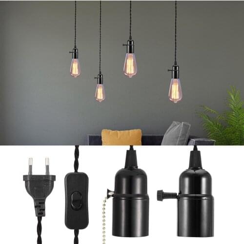 Pendant Lamp Fixture E27 Lamp Holder Vintage for Home Corridor Cafe Bar Hallway EU Plug 85-265V