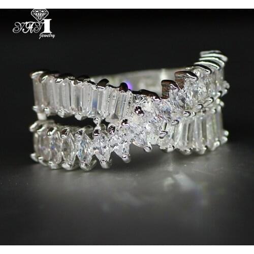 YaYI Jewelry Fashion Princess Cut 3.4 CT White Zircon Silver Color Engagement Rings wedding Heart Rings Party Rings