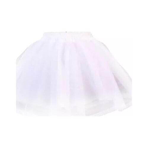 Women Girls Double Layers Solid Color Short Tulle Petticoats Elastic Waistband A Line Mesh Underskirt Crinolines For Wedding