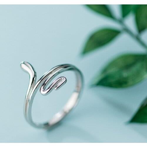 MloveAcc Solid 925 Sterling Silver Animal Snake Shaped Rings for Women Causal Finger Jewelry Party Gift