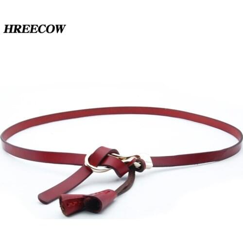 Tassel female belt Knotted wedding belts genuine leather decoration thin strap women Belts & Cummerbunds