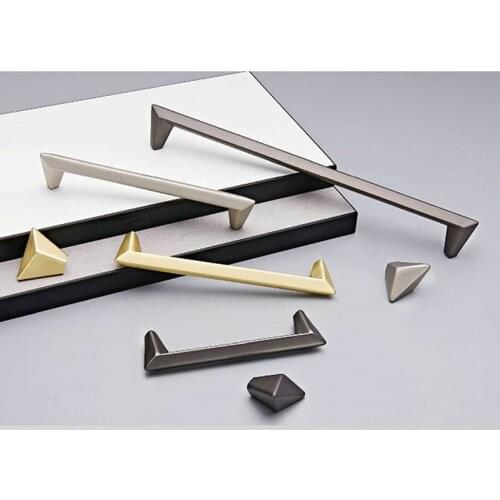 Gold/Gray/Nickel Furniture Handle For Cabinet Drawer Wardrobe Bedroom Kitchen Cabinet Knobs Morden Furniture Handles Accessory