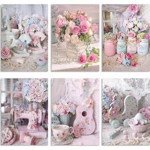 ZOOYA Crystal Diamond Painting Full Square Flowers 5D Diamond Embroidery Full Set 5D Diamond Mosaic Icons Home Decoration ZW82