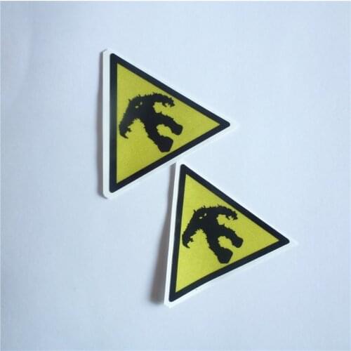 2Pcs Triangle Monster Stickers Reflective Motorsports Car Styling Vinyl Motorcycle Hhelmets Decals
