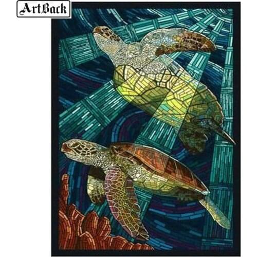 Artback diy diamond mosaic turtle full square 5d diamond painting animal 3D diamond embroidery handmade art sticker