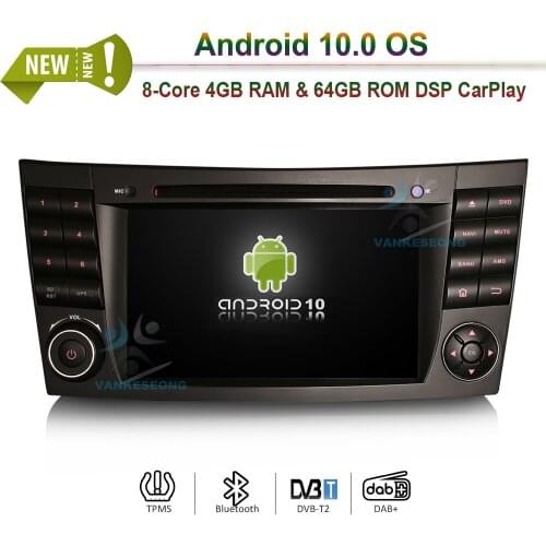 7" Autoradio Android 10.0 W211 Radio DAB Bluetooth GPS SAT NAV for Mercedes E-Class E200 CLS Class W219 W463