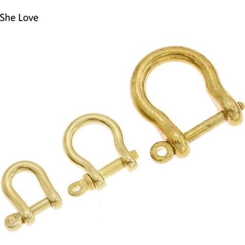 Chzimade 6mm/8mm/15mm Solid Brass Carabiner Rings Joint Buckles DIY Bracelet Keychain Bag Accessories
