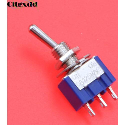 Cltgxdd 1Pcs MTS-102 Miniature Toggle Switch SPDT 6A 125V AC 3 Pin ON-ON 2 Position Mini Switch Lever Switch