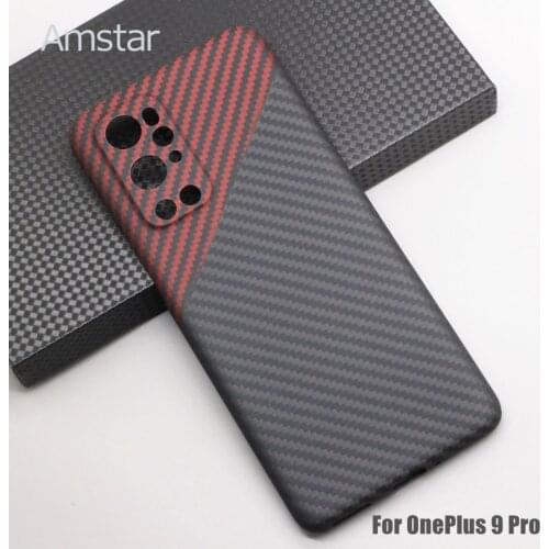 Amstar Dual Color Carbon Fiber Protective Case for OnePlus 9 Pro Ultra-thin Anti-fall Aramid Fiber Phone Cover for OnePlus 9