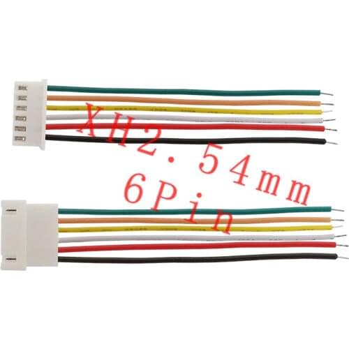 XH-2.54 Wire Cable Connector 6 Pin Pitch 2.54mm Male Female Plug Socket Terminals Wire Connector 20CM Length 26AWG JST XH2.54