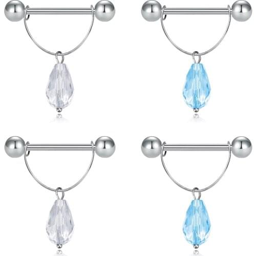 JFORYOU Pendant Nipplerings 316L Stainless Steel Nipple Piercing Rings for Women Nipple bar Nipple Shield Body Piercing Jewelry