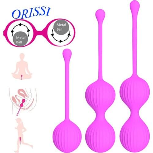 ORISSI 3pcs Kegel Ball Vibrator Vaginal Massager, Kegel Ben Wa Ball,Vaginal Tight Exercise Geisha Ball Sex Products for Women
