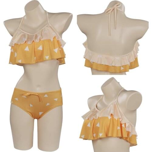 My Hero Academia Agatsuma Zenitsu Cosplay Costume Swimwear Outfits Halloween Carnival Suit
